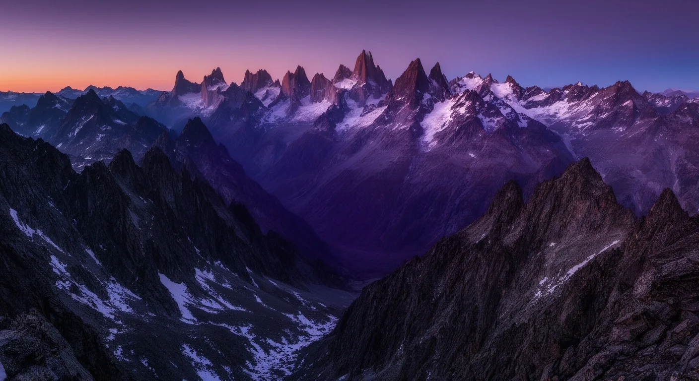 Cordillera de los Andes al anochecer