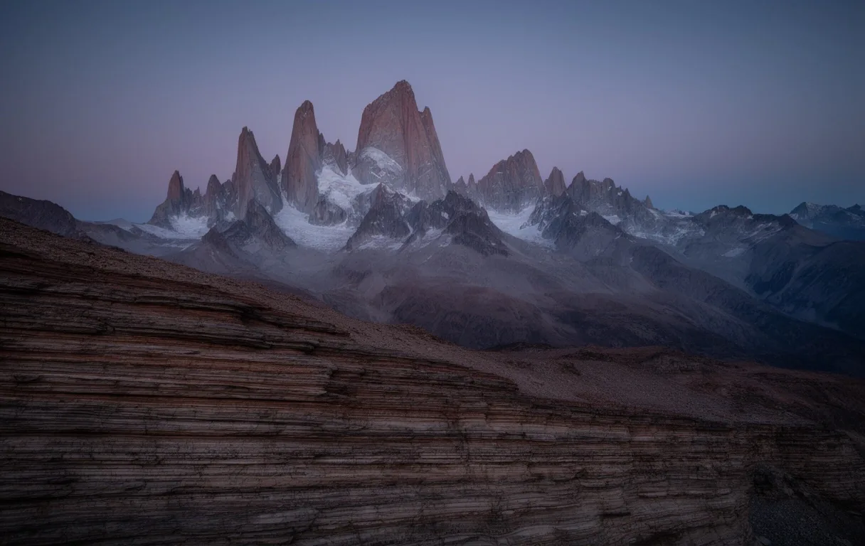 Cordillera de los Andes al atardecer