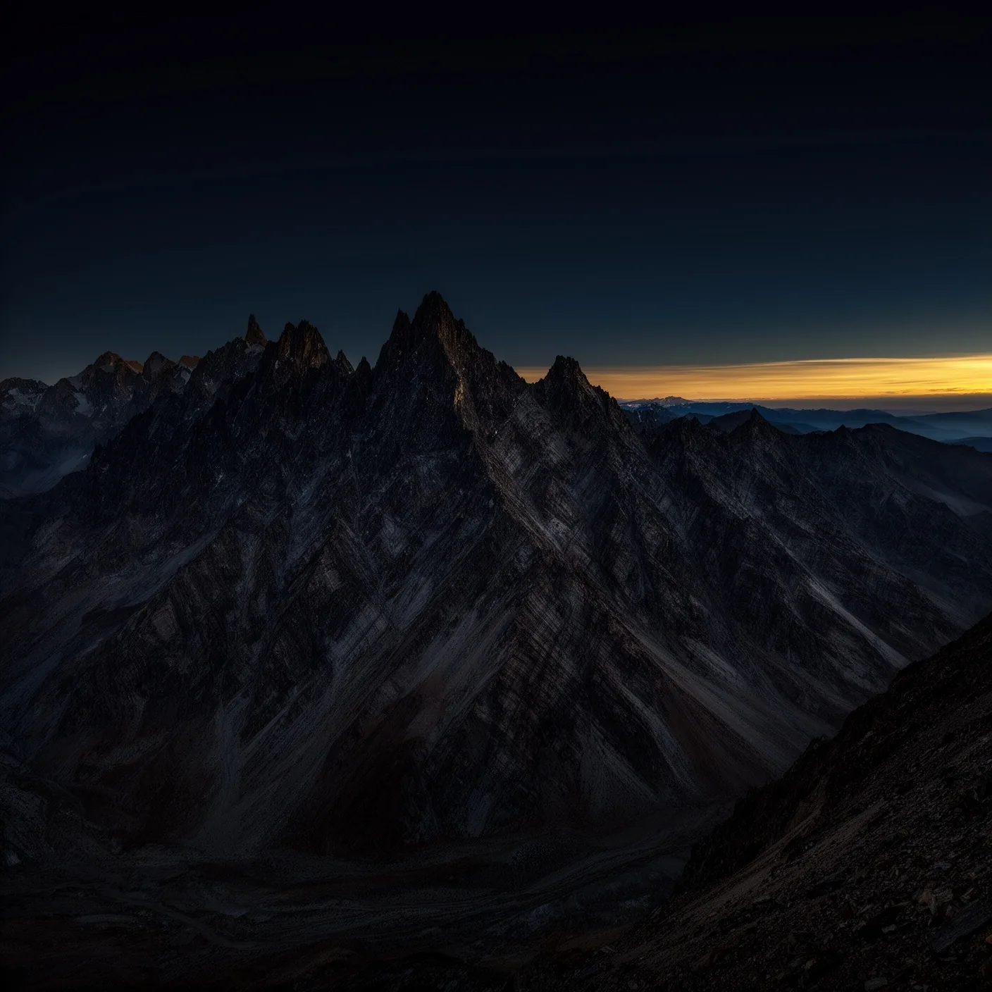 Cordillera de los Andes al anochecer