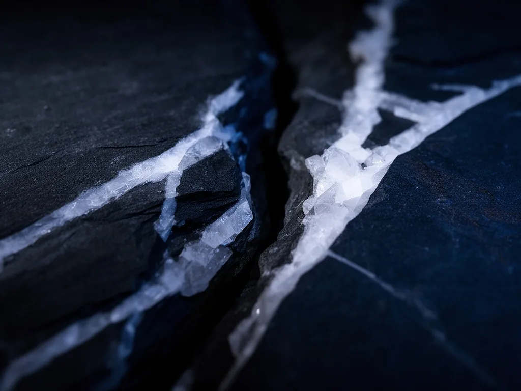 Textura de roca pizarrosa con vetas de cuarzo