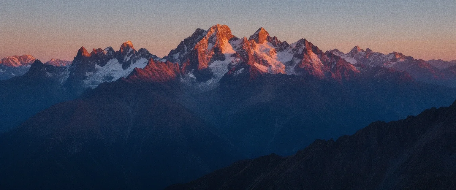 Cordillera de los Andes al anochecer
