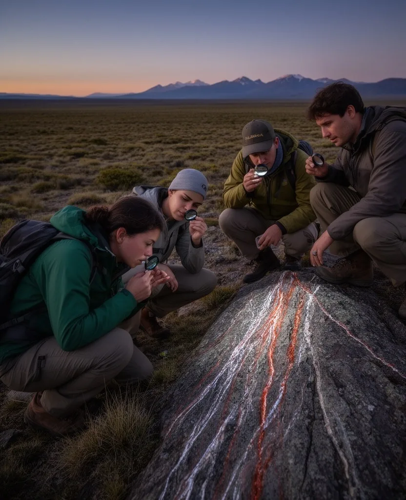 Equipo de geólogos trabajando en campo